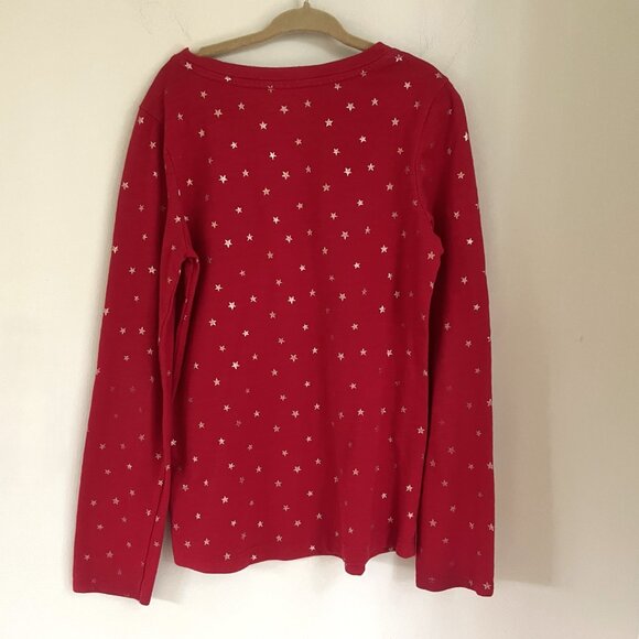 Cat & Jack Shimmering Golden Star Long-sleeve T-shirt, Red, Size (M) 7/8 - Picture 3 of 6